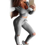 Sexy Workout Crop Top + Leggings - Set